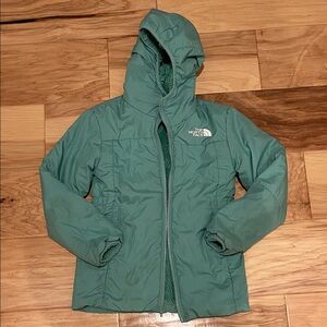 Girls The North Face Reversible Teal Insulated Coat